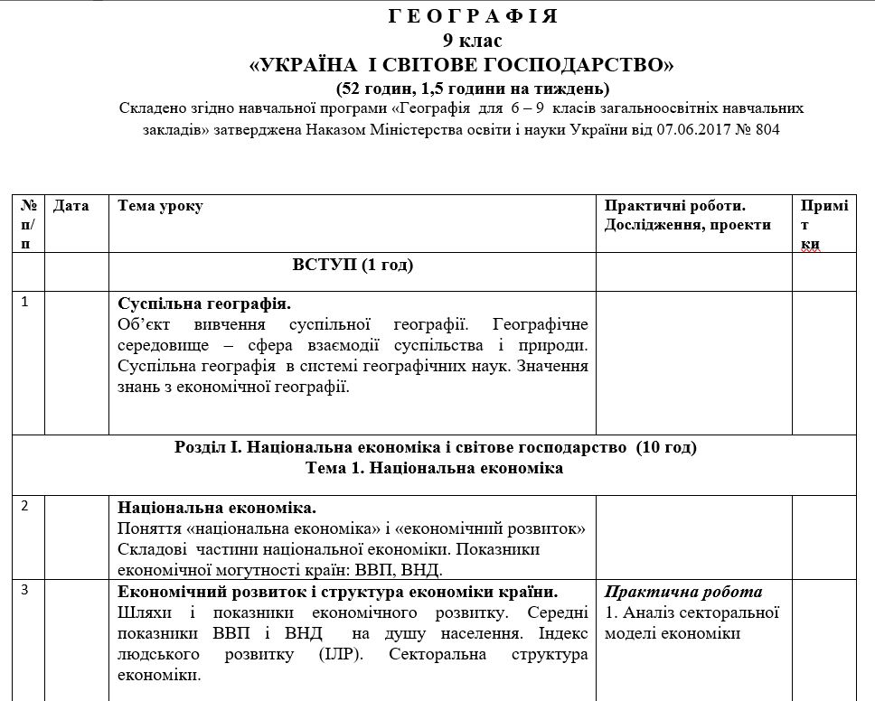 КТП Географія 9 клас - зображення Skoln