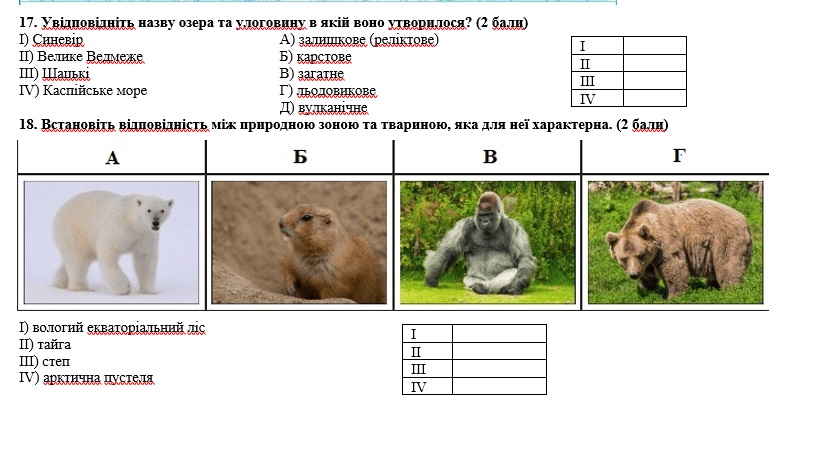 Контрольна робота Географія 6 клас - зображення Skoln