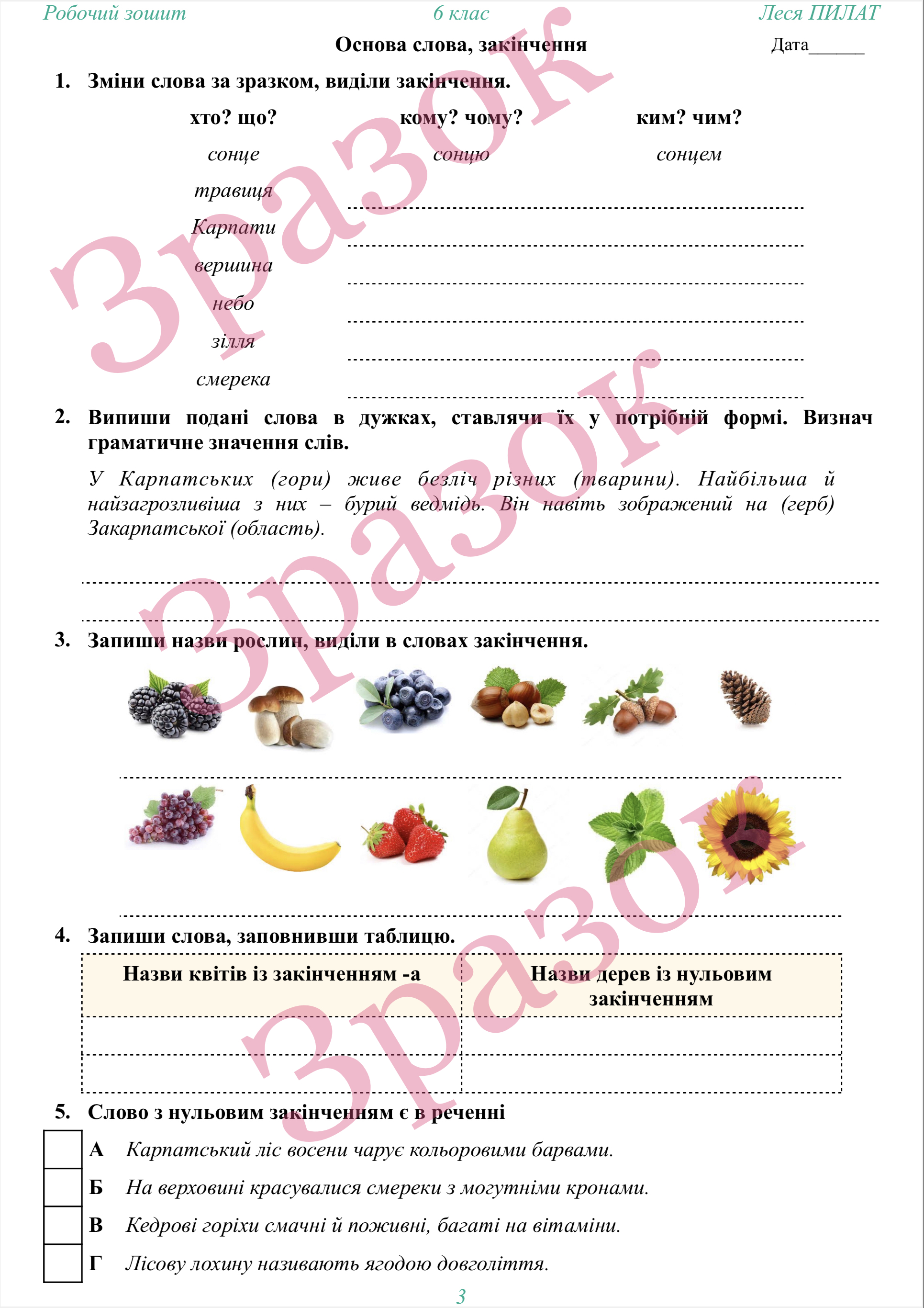 Матеріали для друку Українська мова 6 клас - зображення Skoln