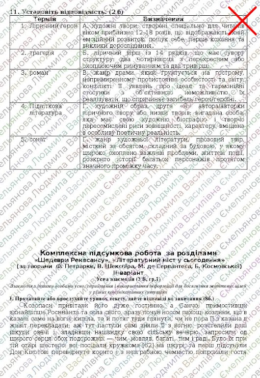Контрольна робота Зарубіжна література 8 клас - зображення Skoln
