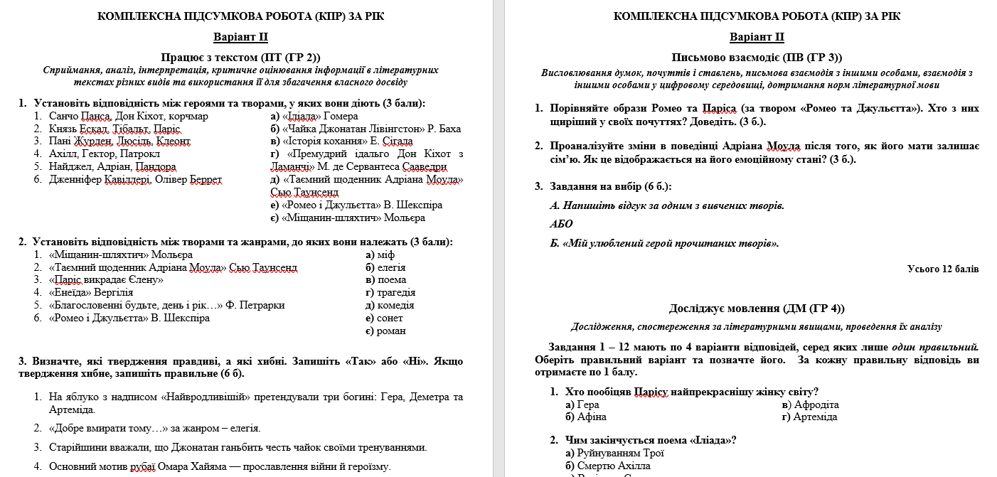Контрольна робота Зарубіжна література 8 клас - зображення Skoln