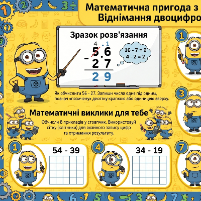 Матеріали для друку Математика 1 клас, 2 клас, 3 клас, 4 клас - зображення Skoln