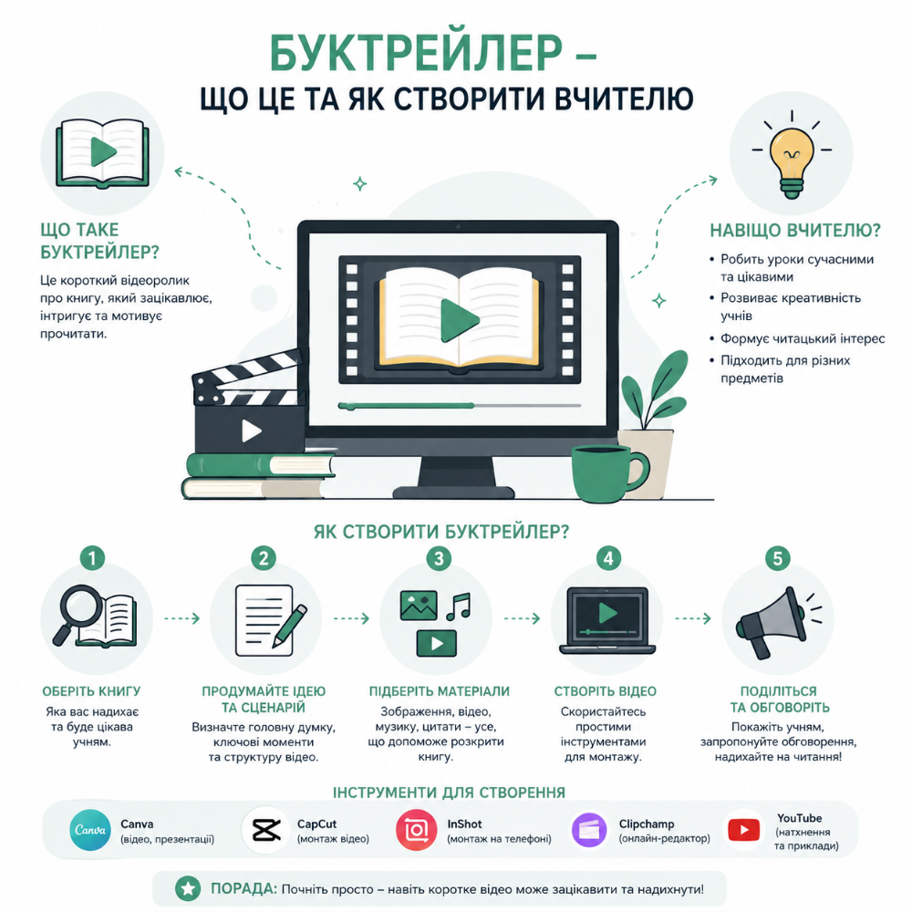 Буктрейлер - що це та як навчитись створювати вчителю