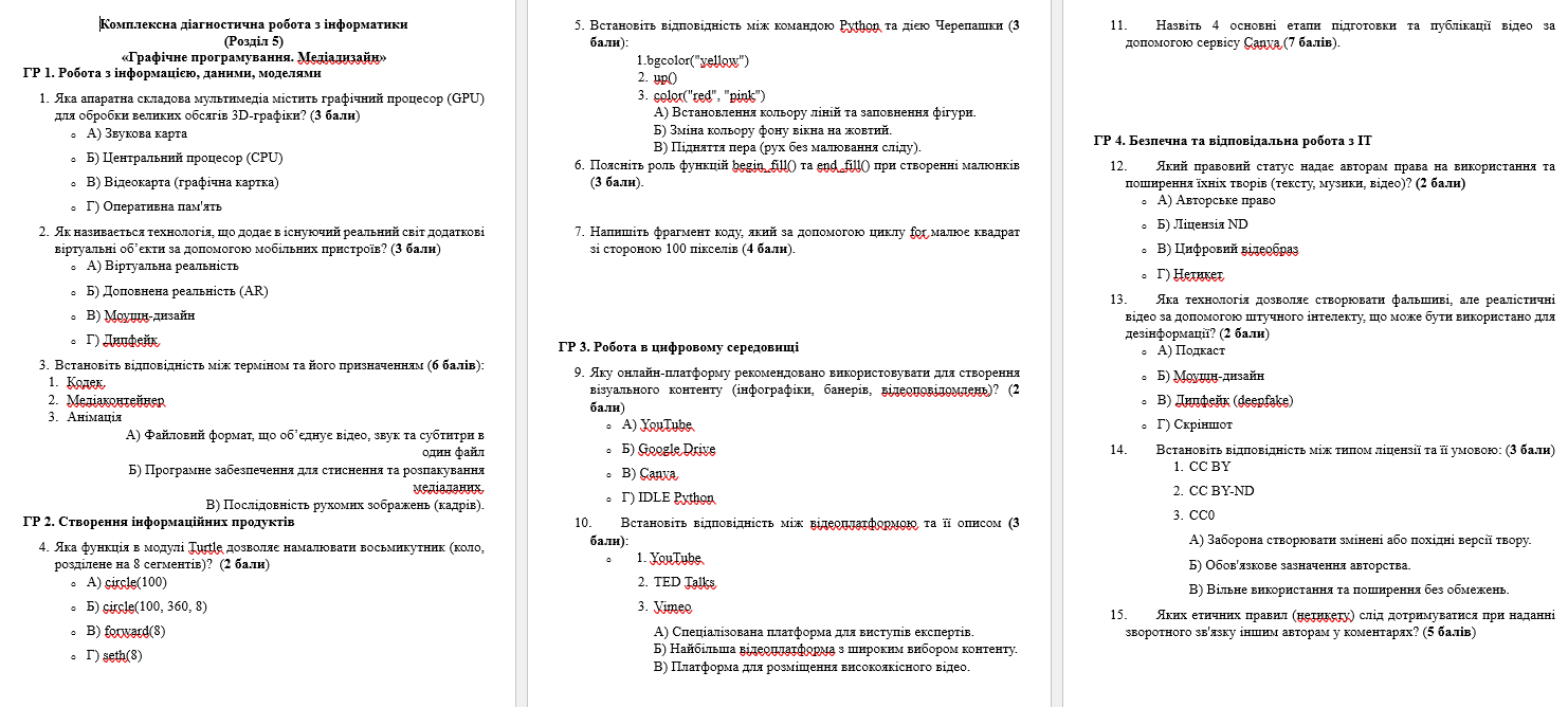 Контрольна робота Інформатика 7 клас - зображення Skoln