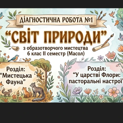 Контрольна робота Мистецтво 6 клас - зображення Skoln