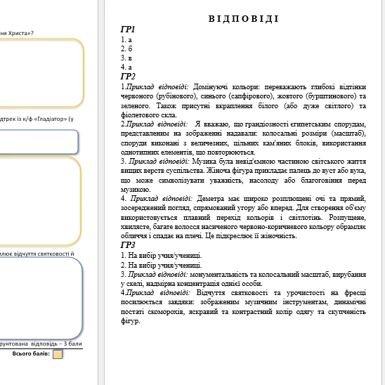 Контрольна робота Мистецтво 8 клас - зображення Skoln