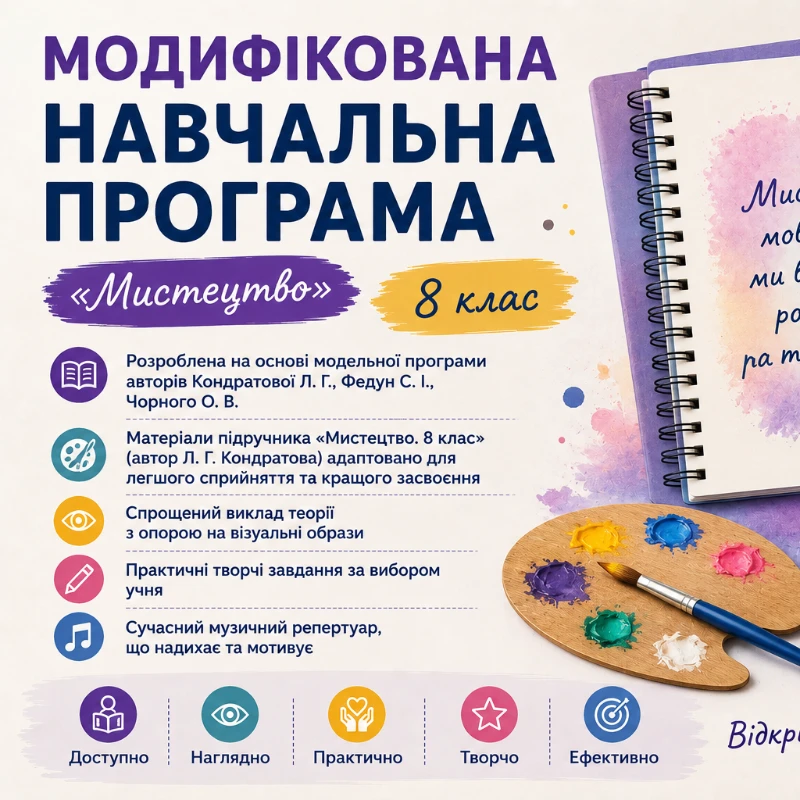 Робоча програма Мистецтво 8 клас - зображення Skoln
