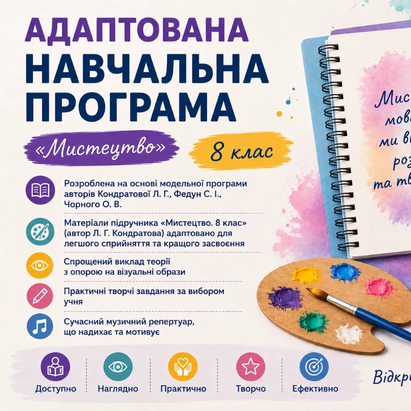Робоча програма Мистецтво 8 клас - зображення Skoln