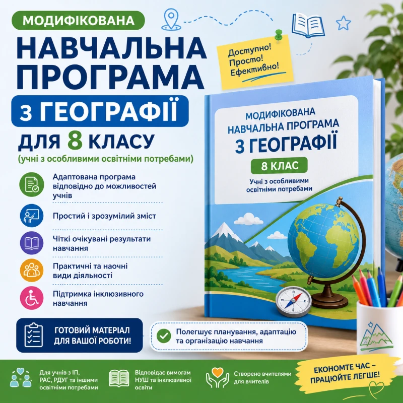 Робоча програма Географія 8 клас - зображення Skoln