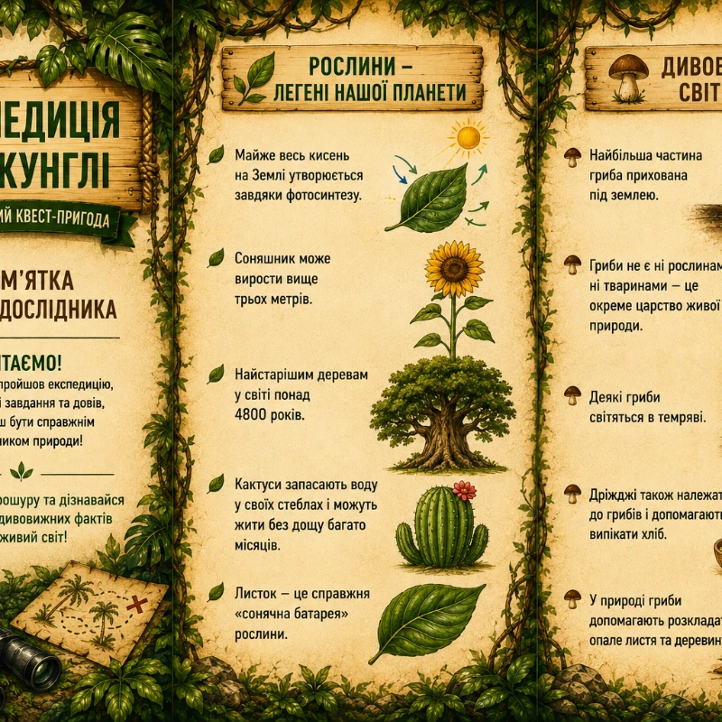 Методичні матеріали Біологія 5 клас, 6 клас, 7 клас, 8 клас, 9 клас - зображення Skoln
