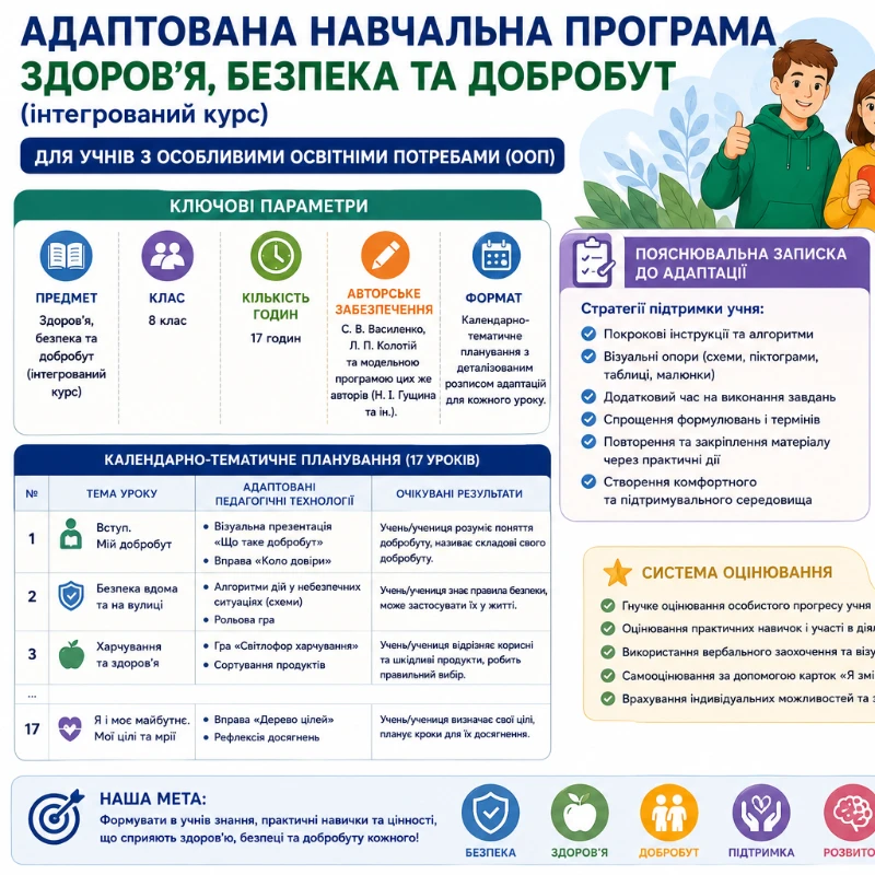 Робоча програма Здоров’я, безпека та добробут 8 клас - зображення Skoln