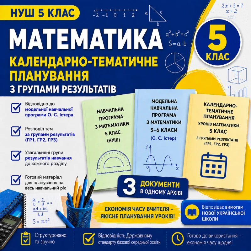 КТП Математика 5 клас - зображення Skoln