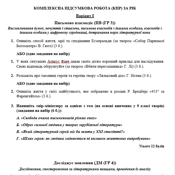 Контрольна робота Зарубіжна література 9 клас - зображення Skoln