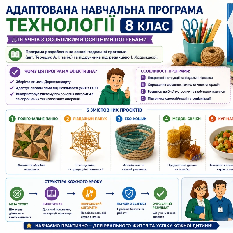 Робоча програма Технології 8 клас - зображення Skoln