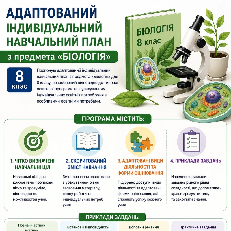 Робоча програма Біологія 8 клас - зображення Skoln