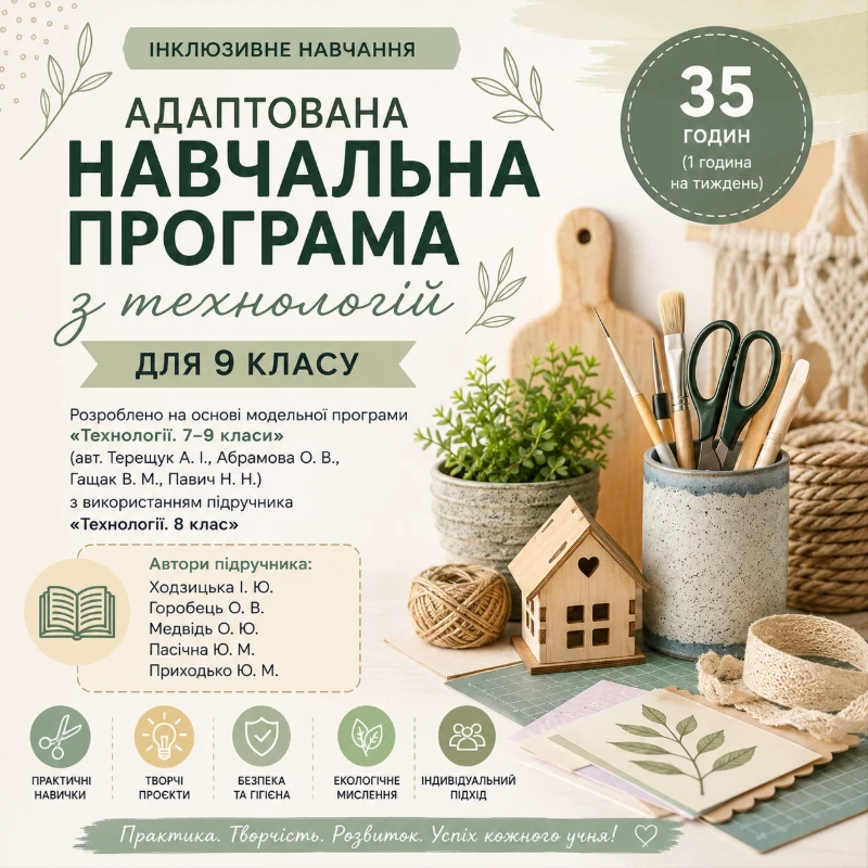 Робоча програма Технології 9 клас - зображення Skoln
