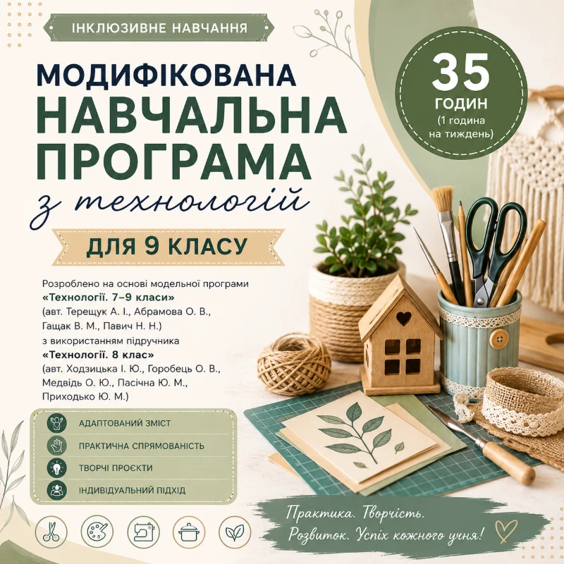 Робоча програма Технології 9 клас - зображення Skoln