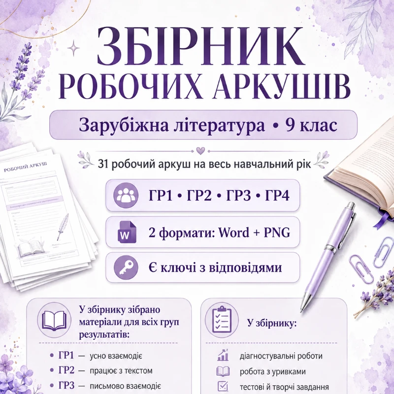 Комплект Зарубіжна література 9 клас - зображення Skoln