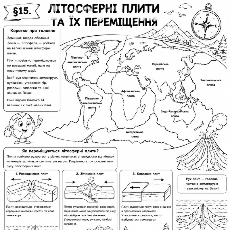 Робочий аркуш Географія 6 клас - зображення Skoln