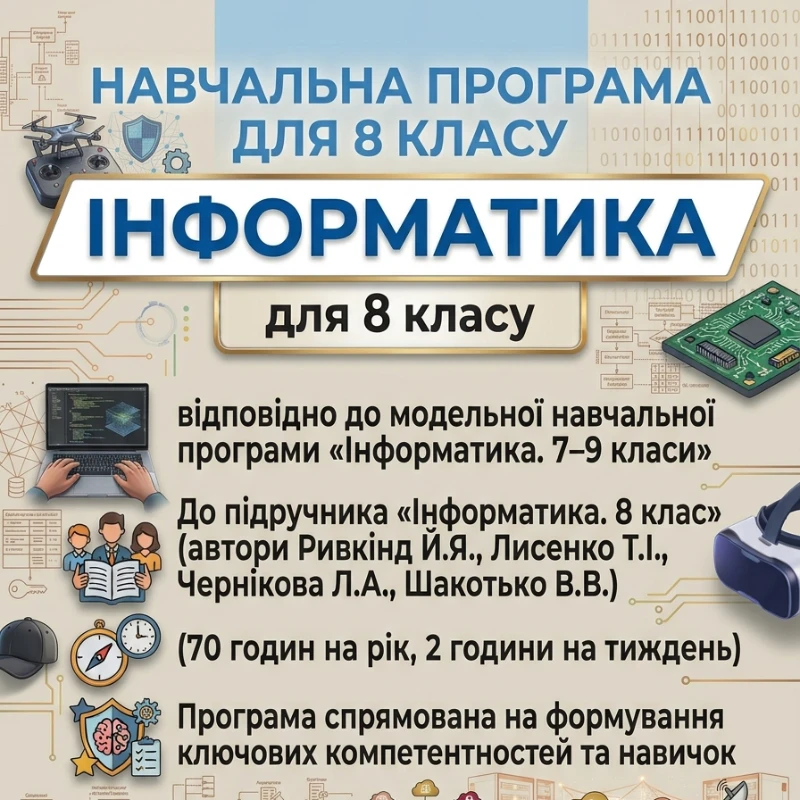Робоча програма Інформатика 8 клас - зображення Skoln