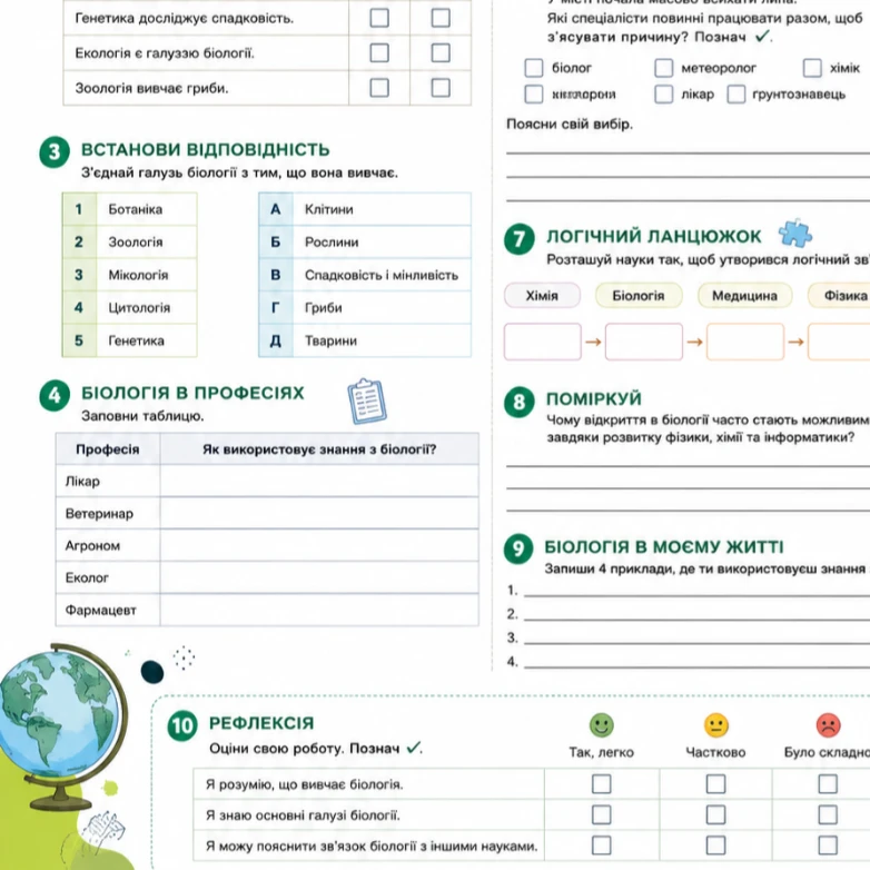 Робочий аркуш Біологія 9 клас - зображення Skoln