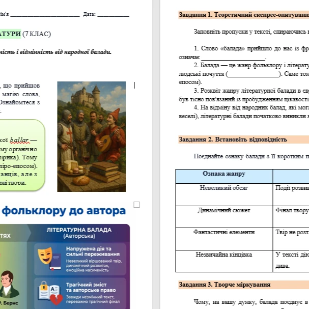 Матеріали до уроку Зарубіжна література 7 клас - зображення Skoln
