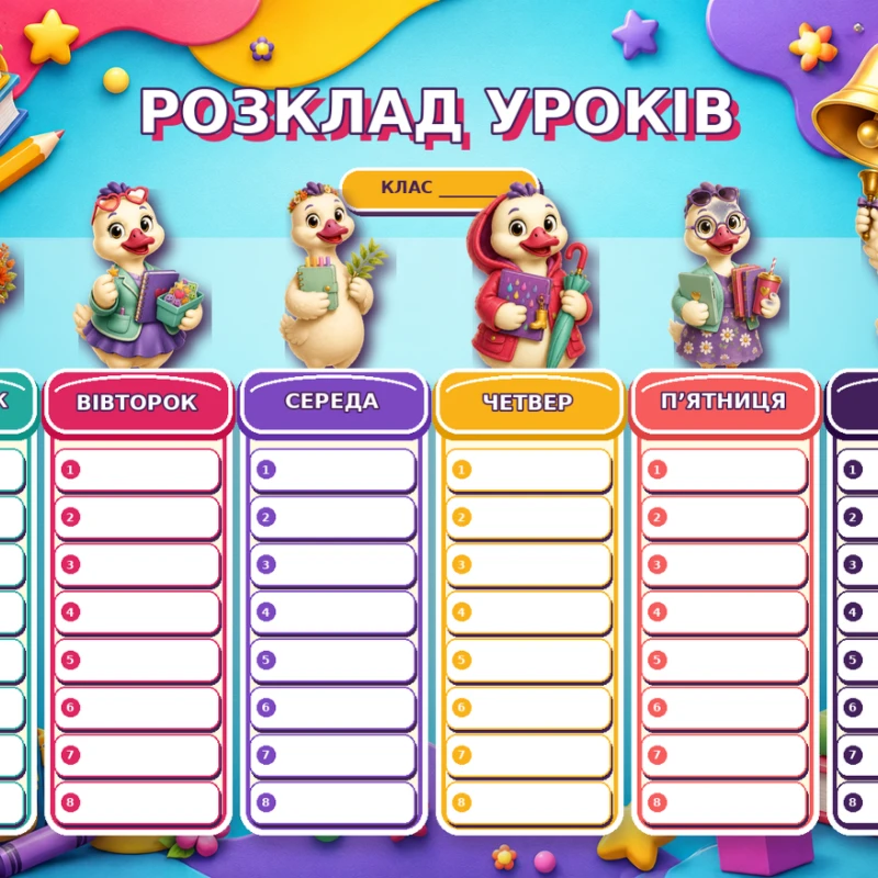 Комплект Всі предмети 1 клас, 2 клас, 3 клас, 4 клас, 5 клас, 6 клас, Дошкілля - зображення Skoln