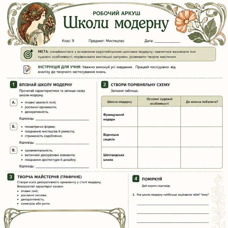 КТП Мистецтво 9 клас - зображення Skoln