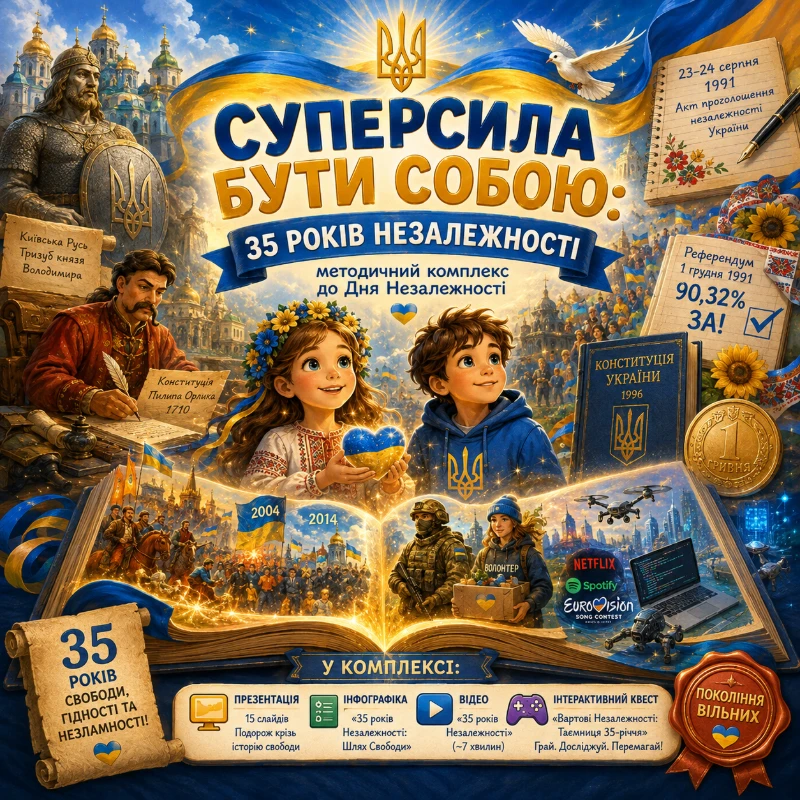 Комплект Виховна робота 1 клас, 2 клас, 3 клас, 4 клас, 5 клас, 6 клас, 7 клас, 8 клас, 9 клас, Молодші класи - зображення Skoln