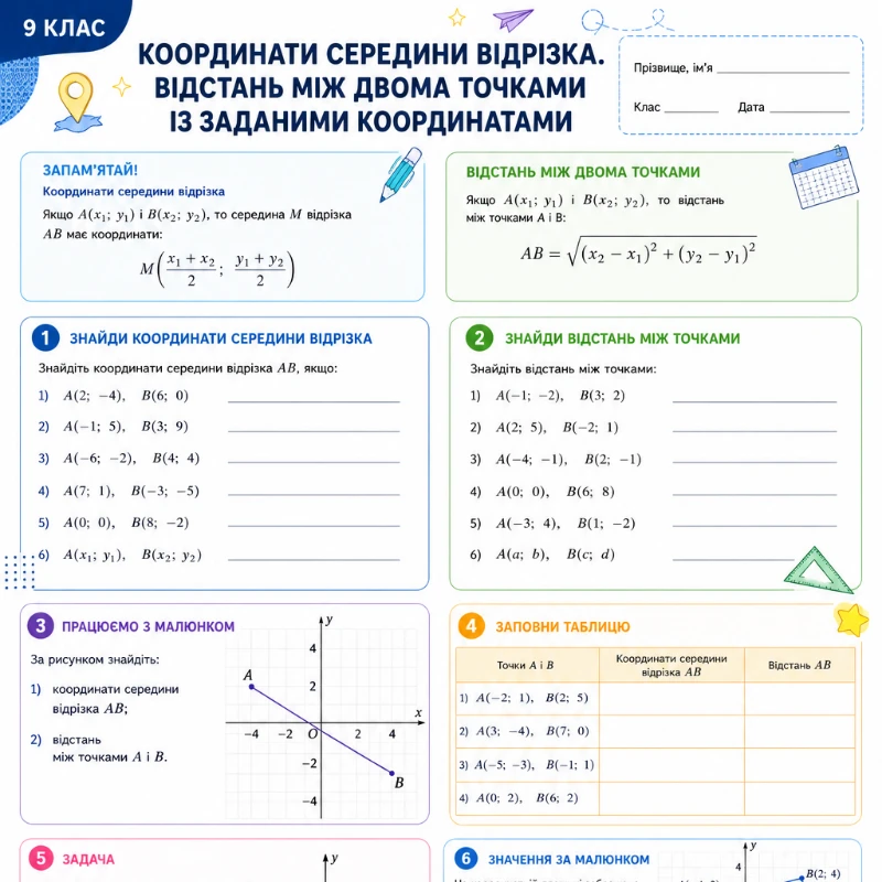 Робочий аркуш Геометрія 9 клас - зображення Skoln