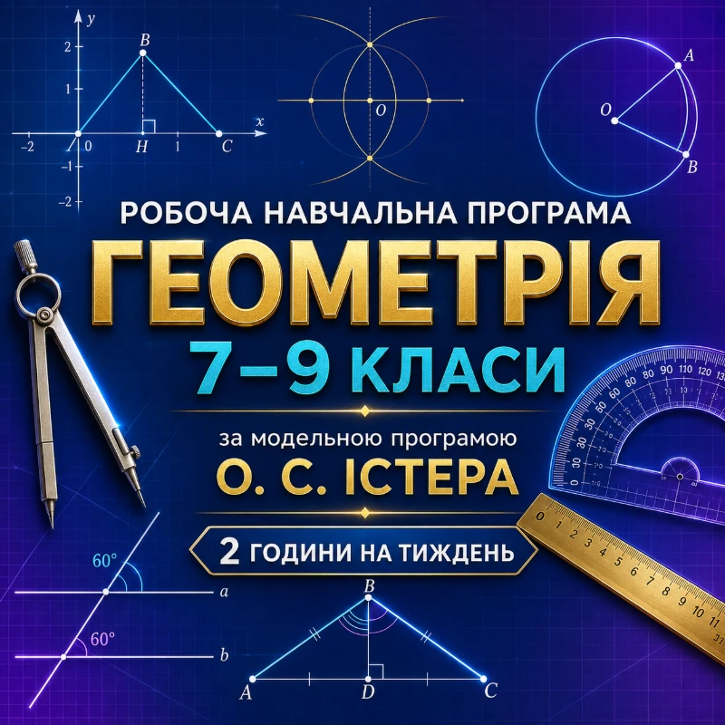 Комплект Геометрія 7 клас, 8 клас, 9 клас - зображення Skoln