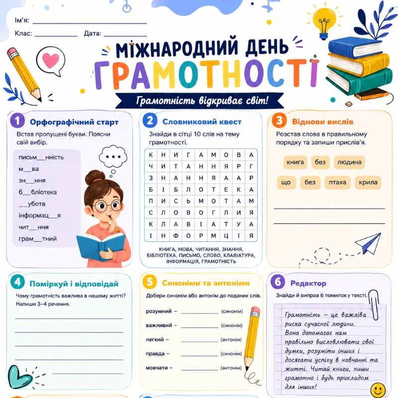Робочий аркуш Виховна робота 5 клас, 6 клас, 7 клас, 8 клас, 9 клас, 10 клас, 11 клас - зображення Skoln