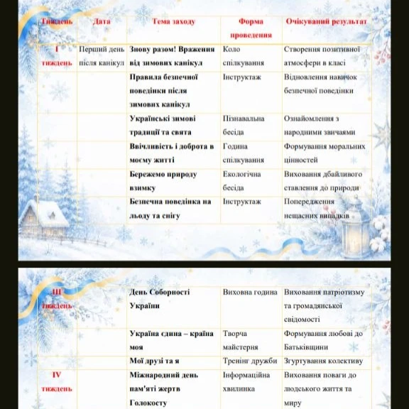 Матеріали для друку Виховна робота 4 клас - зображення Skoln