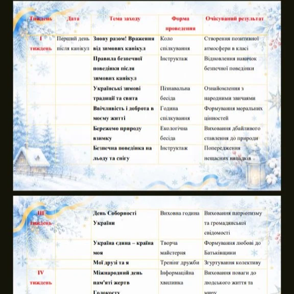 Матеріали для друку Виховна робота 2 клас - зображення Skoln