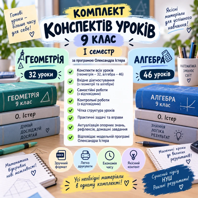 Комплект Алгебра 9 клас - зображення Skoln