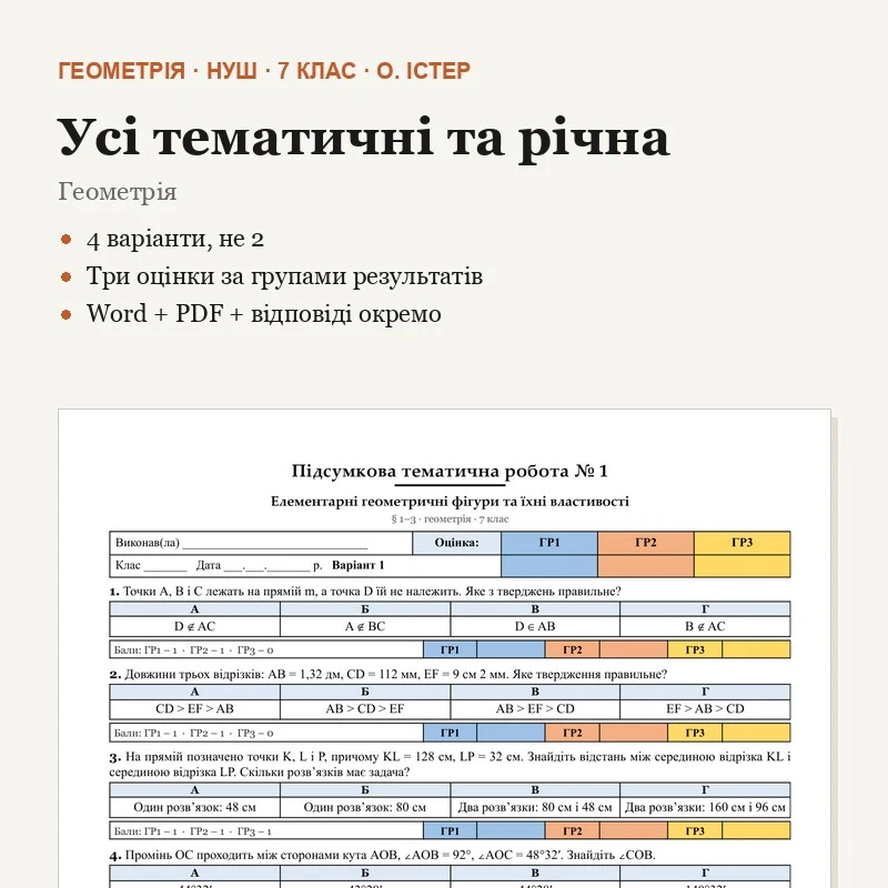 Комплект Геометрія 7 клас - зображення Skoln