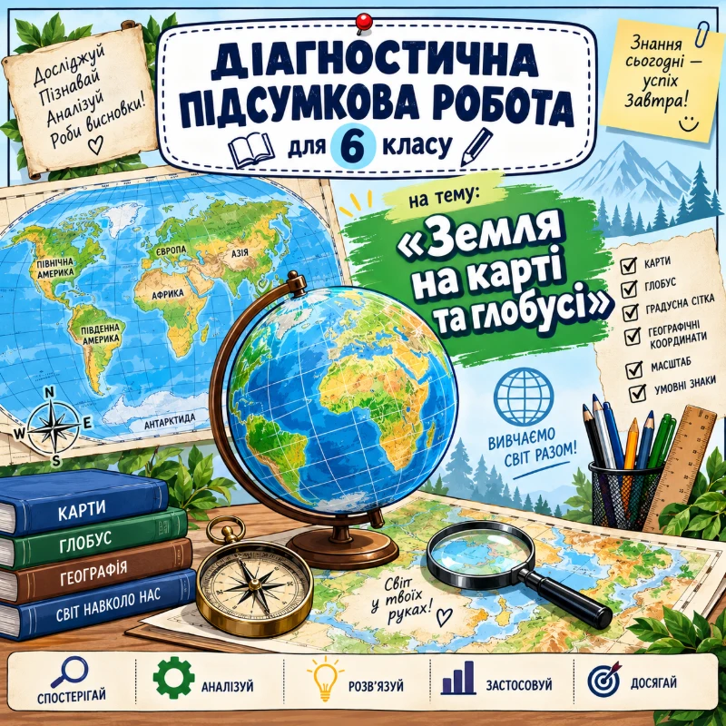 Контрольна робота Географія 6 клас - зображення Skoln