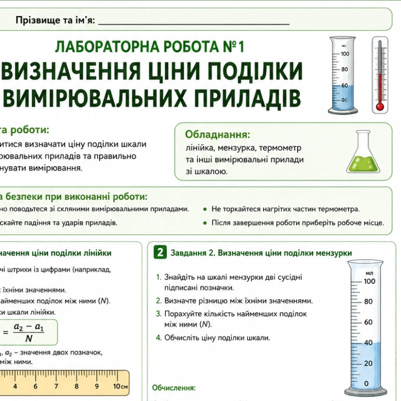 Робочий аркуш Фізика 7 клас - зображення Skoln