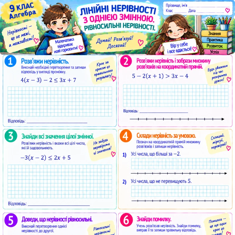 Робочий аркуш Алгебра 9 клас - зображення Skoln