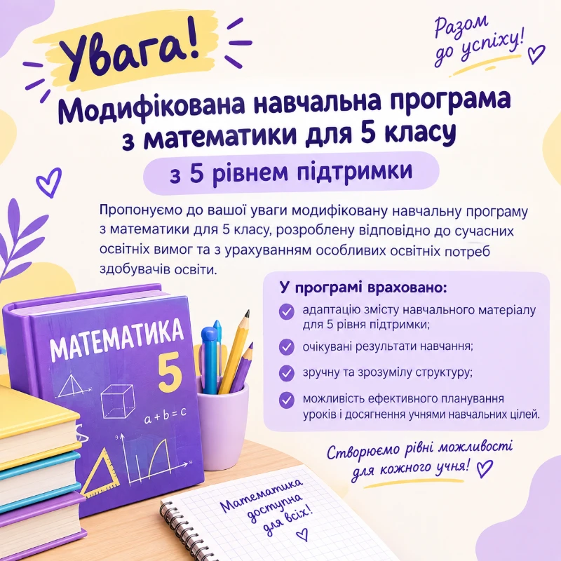 Робоча програма Математика 5 клас - зображення Skoln