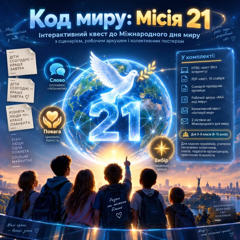 Комплект Виховна робота 1 клас, 2 клас, 3 клас, 4 клас, 5 клас, 6 клас, 7 клас, 8 клас, 9 клас, 10 клас, 11 клас, Всі класи, Молодші класи, Старші класи - зображення Skoln