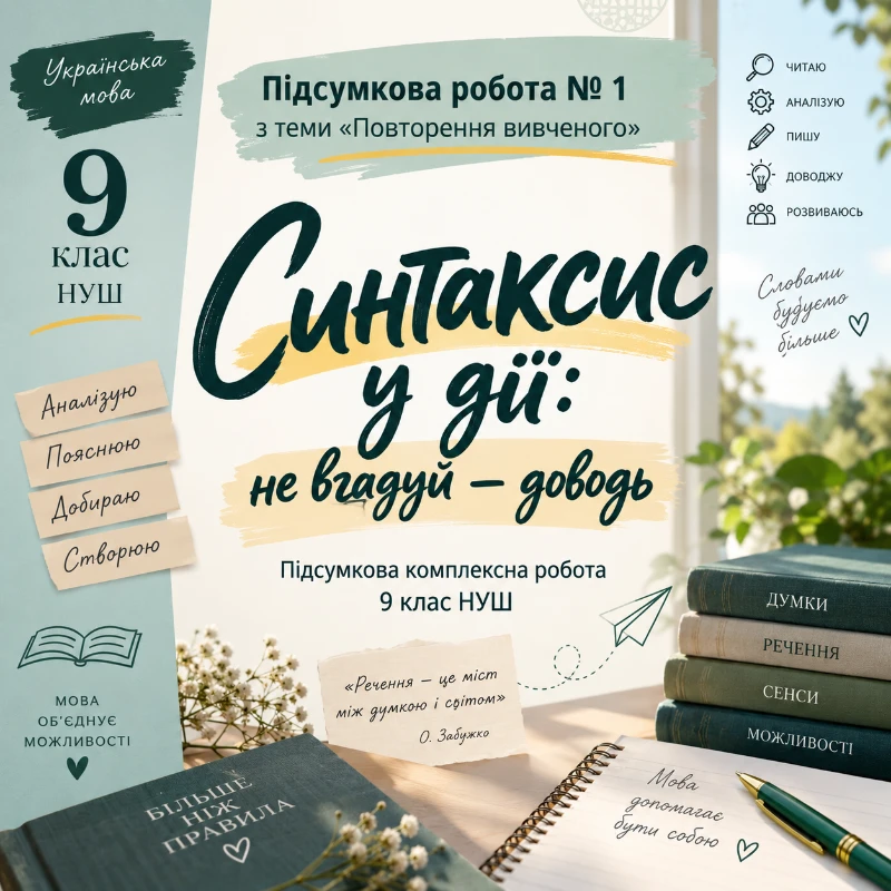 Контрольна робота Українська мова 9 клас - зображення Skoln