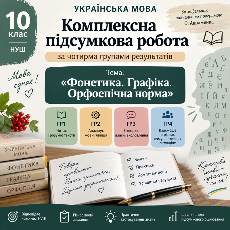 Контрольна робота Українська мова 10 клас - зображення Skoln